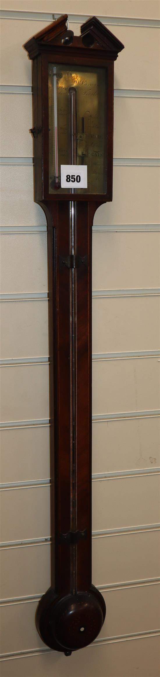 A 19th century mahogany stick barometer
